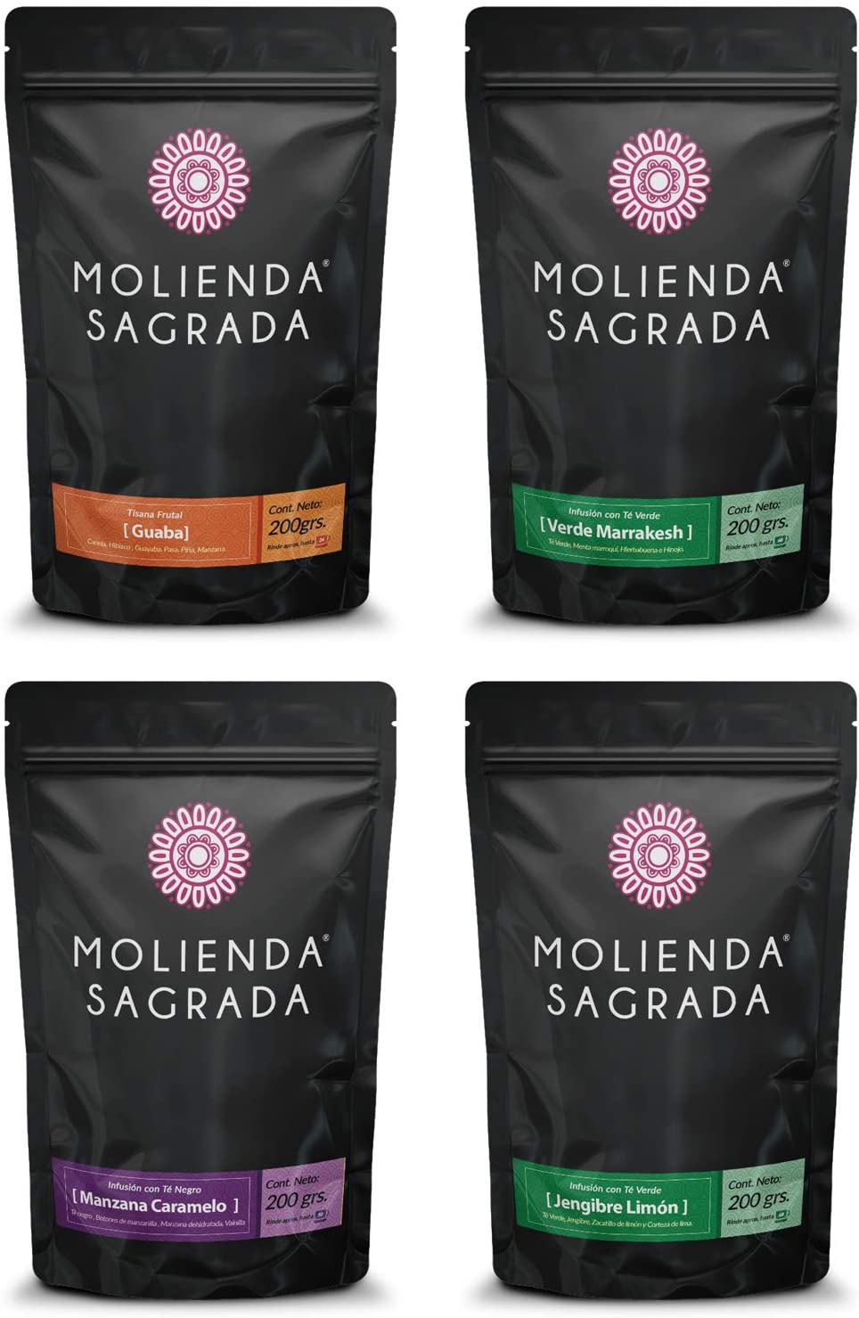 4 Pack Mix Infusiones Artesanales 800 gr. más Infusor