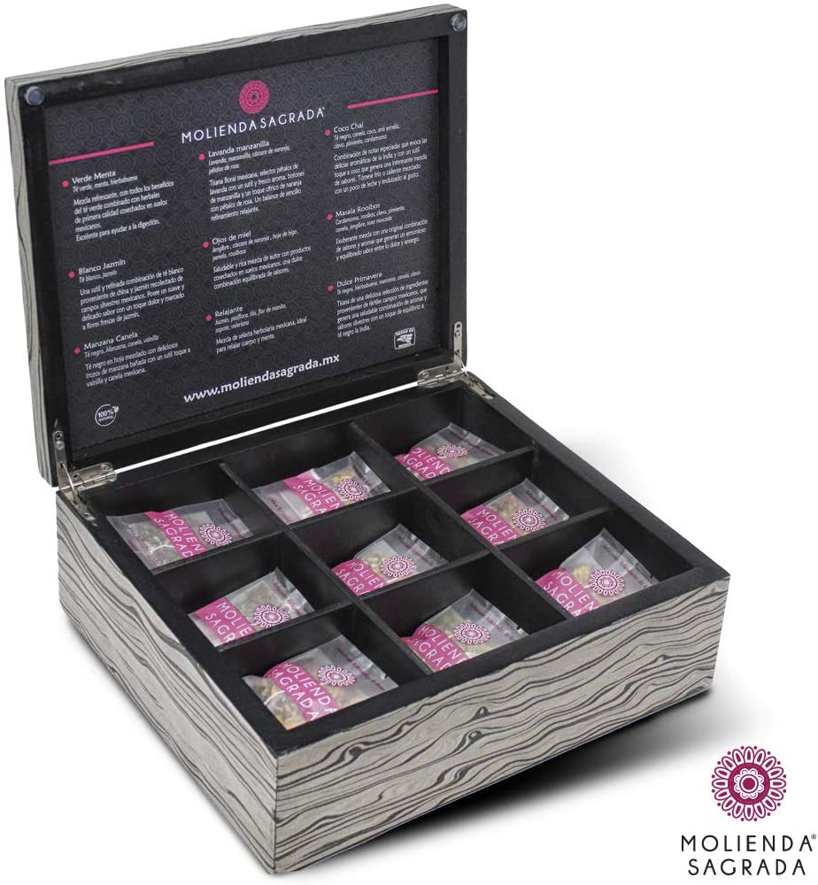 Caja de Madera para Sachets de 9 variedades