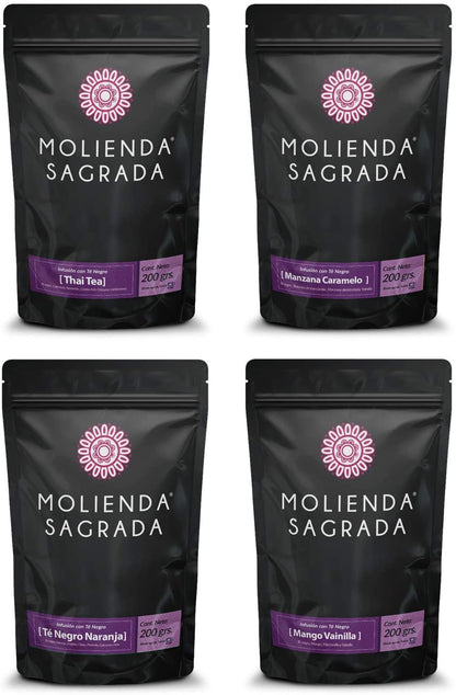 4 Pack Selección Blends con Té Negro , 800 gr. más Infusor
